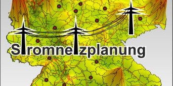 Deutschlandkarte mit Strommasten