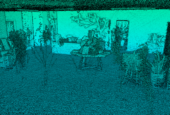 Point cloud of scanned elements