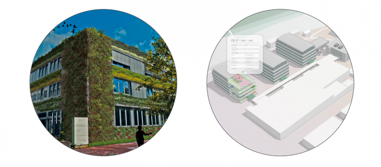 Grün-Szenario für Campus Süd und 3D Navigation für GB III